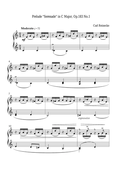Prelude Serenade in C Major, Op.183 No.1 - Carl Reinecke