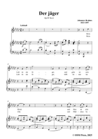 Brahms-Der jager,in G flat Major Piano, Vocal scores gallery preview page 3