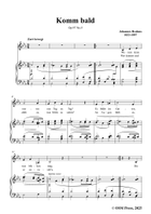 Brahms-Komm bald,in E flat Major Piano, Vocal scores gallery preview page 3