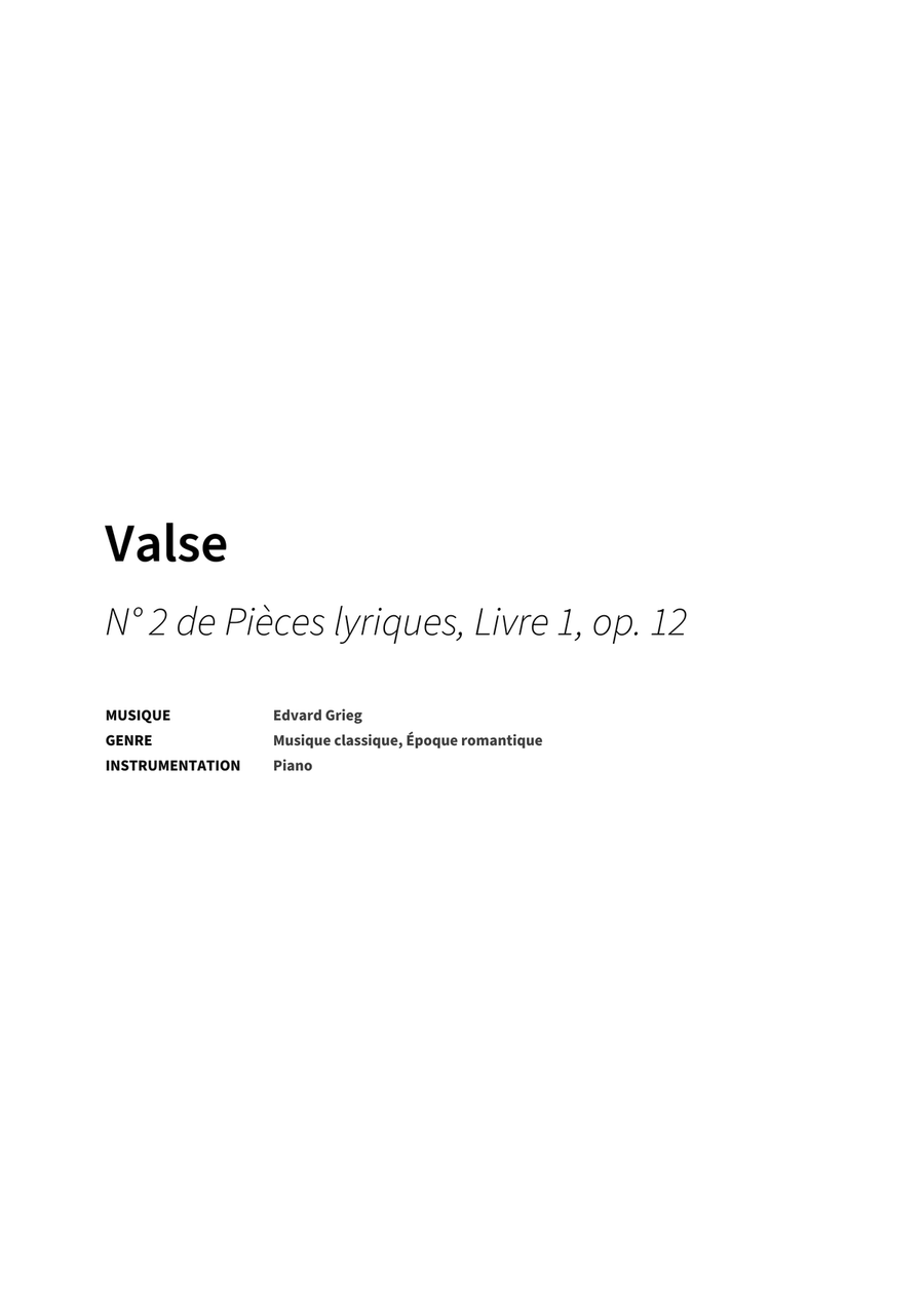 Valse by Edvard Grieg Piano Solo - Digital Sheet Music page 2