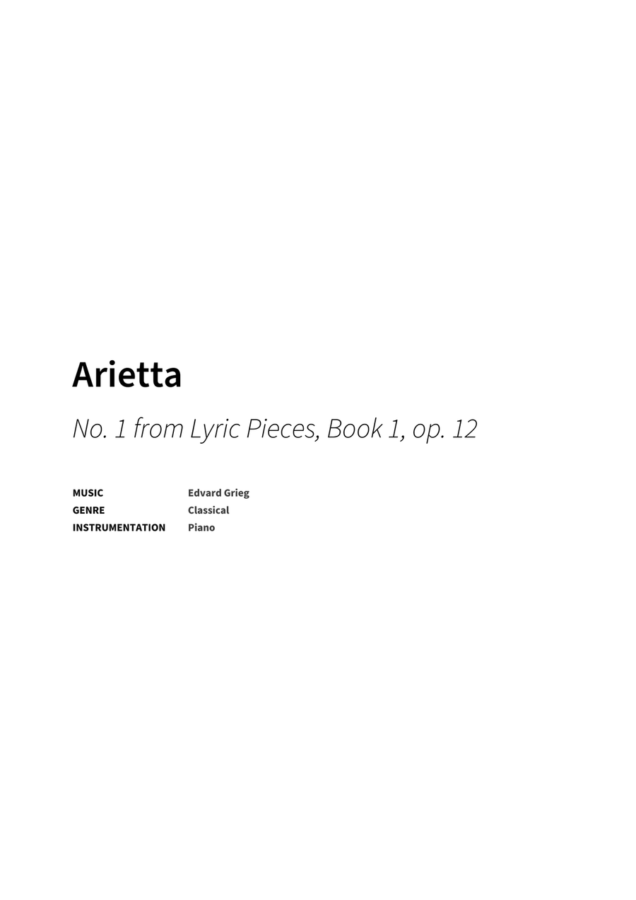 Arietta by Edvard Grieg Piano Solo - Digital Sheet Music page 2