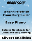 Arabesque Easy Piano Sheet Music with Colored Notation