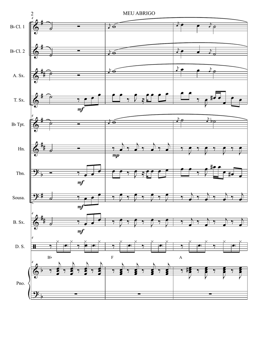 Meu Abrigo - Score Only Concert Band - Digital Sheet Music page 2