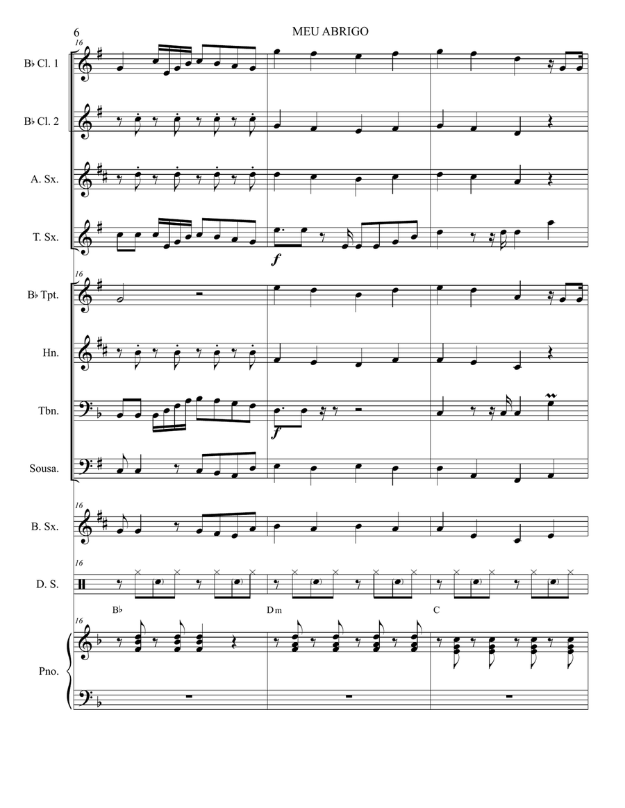 Meu Abrigo - Score Only Concert Band - Digital Sheet Music page 6