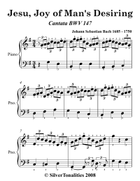 Jesu Joy of Man's Desiring BWV 147 Easy Piano Sheet Music Combo Piano Method scores gallery preview page 3