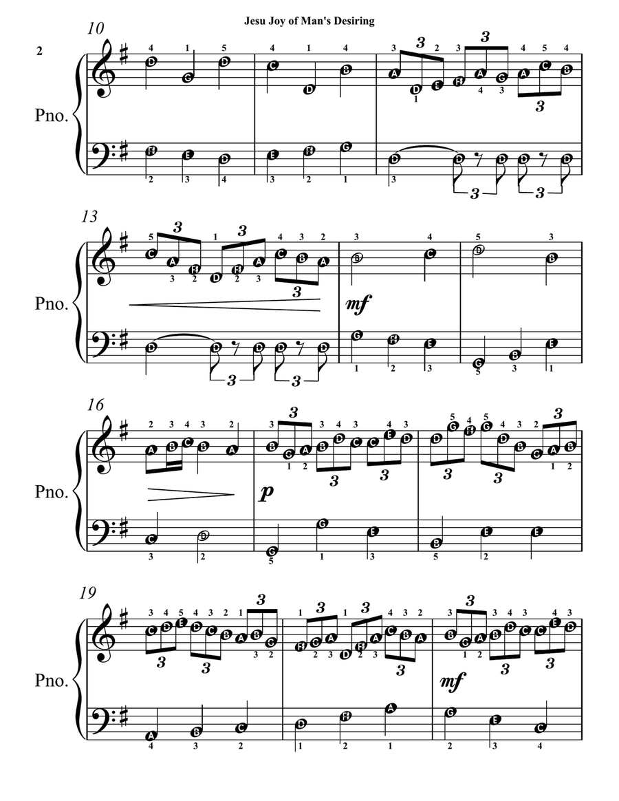 Jesu Joy of Man's Desiring BWV 147 Easy Piano Sheet Music Combo by Johann Sebastian Bach Piano Method - Digital Sheet Music page 5