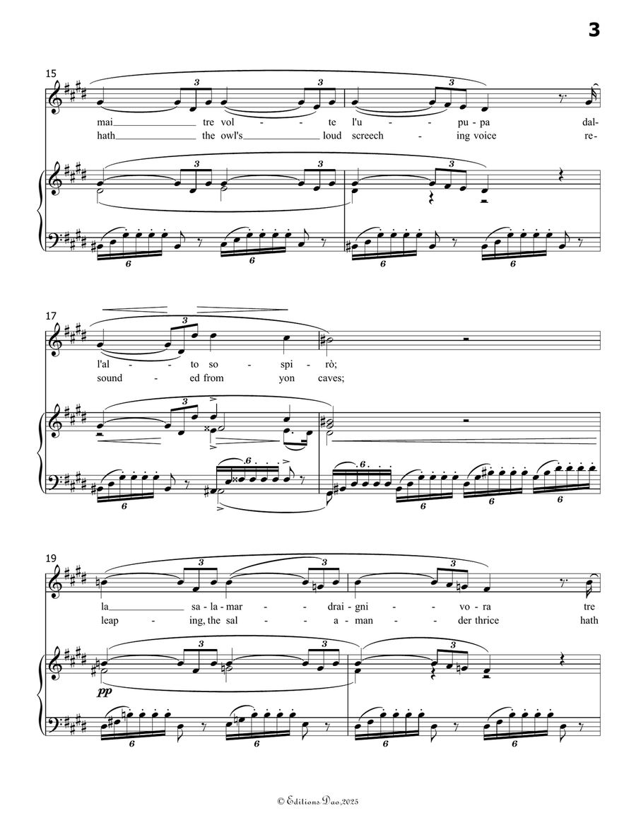 Re dellabisso, affrettati, by Giuseppe Verdi, in c sharp minor by Giuseppe Verdi Piano, Vocal - Digital Sheet Music page 5