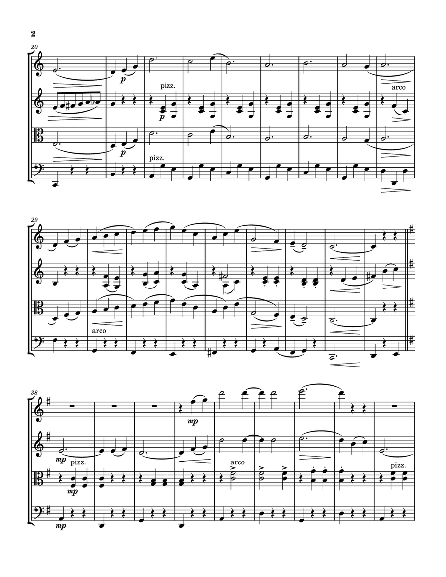Je Te Veux by Erik Satie String Quartet - Digital Sheet Music page 2