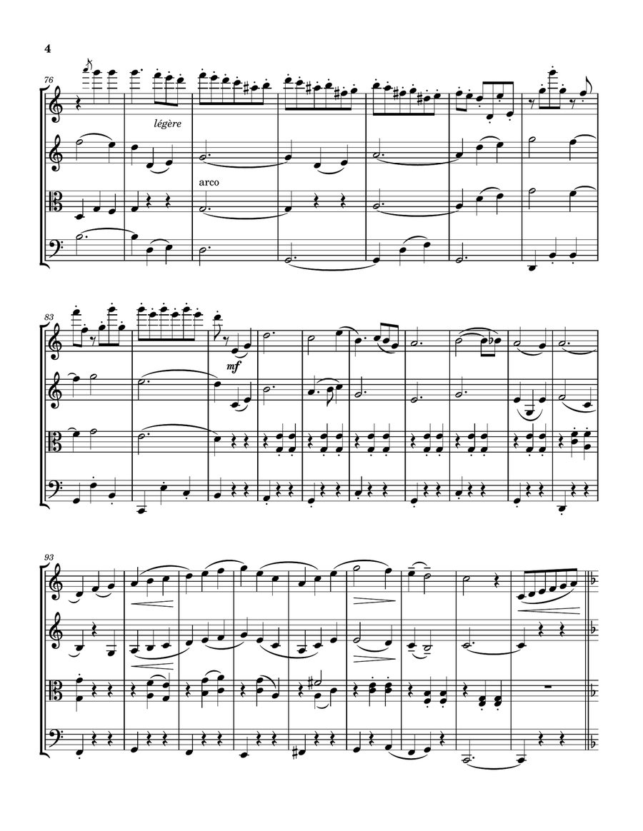 Je Te Veux by Erik Satie String Quartet - Digital Sheet Music page 4