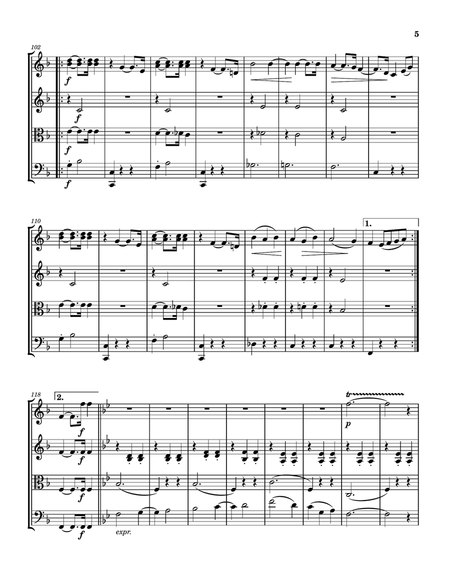 Je Te Veux by Erik Satie String Quartet - Digital Sheet Music page 5