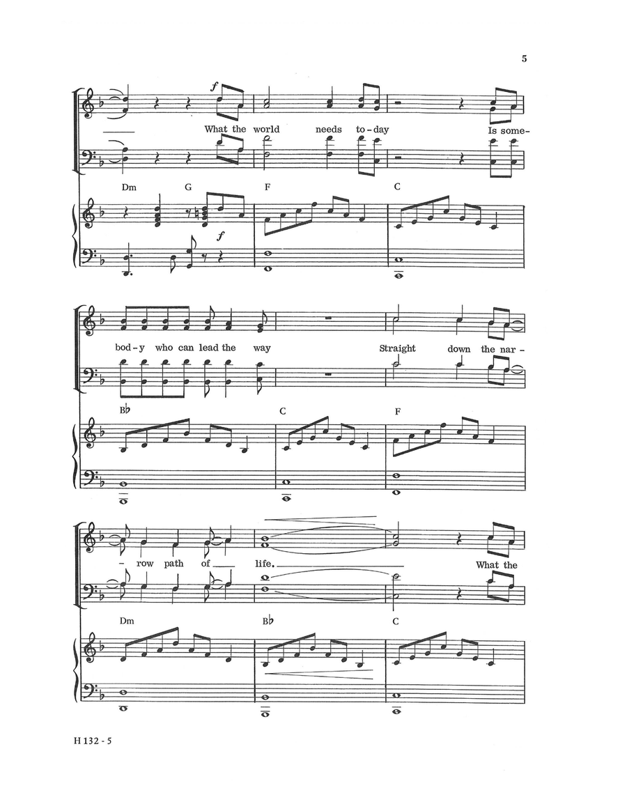 What the World Needs Today Choir - Digital Sheet Music page 5