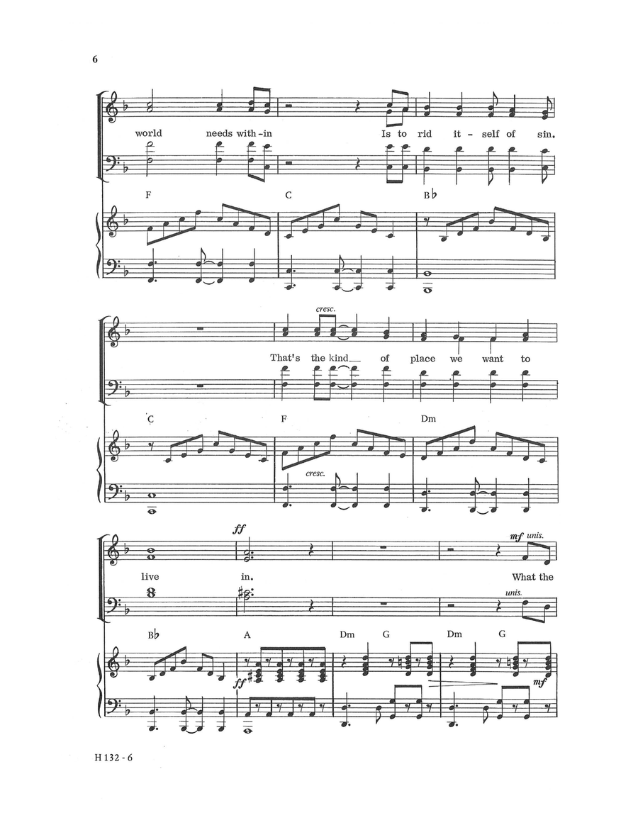 What the World Needs Today Choir - Digital Sheet Music page 6