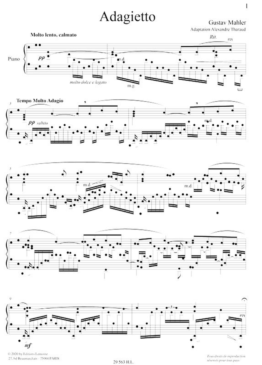 Adagietto de la 5e symphonie by Gustav Mahler Piano Solo - Sheet Music page 2