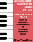 Hens and Roosters Carnival of the Animals Beginner Piano Sheet Music Combo