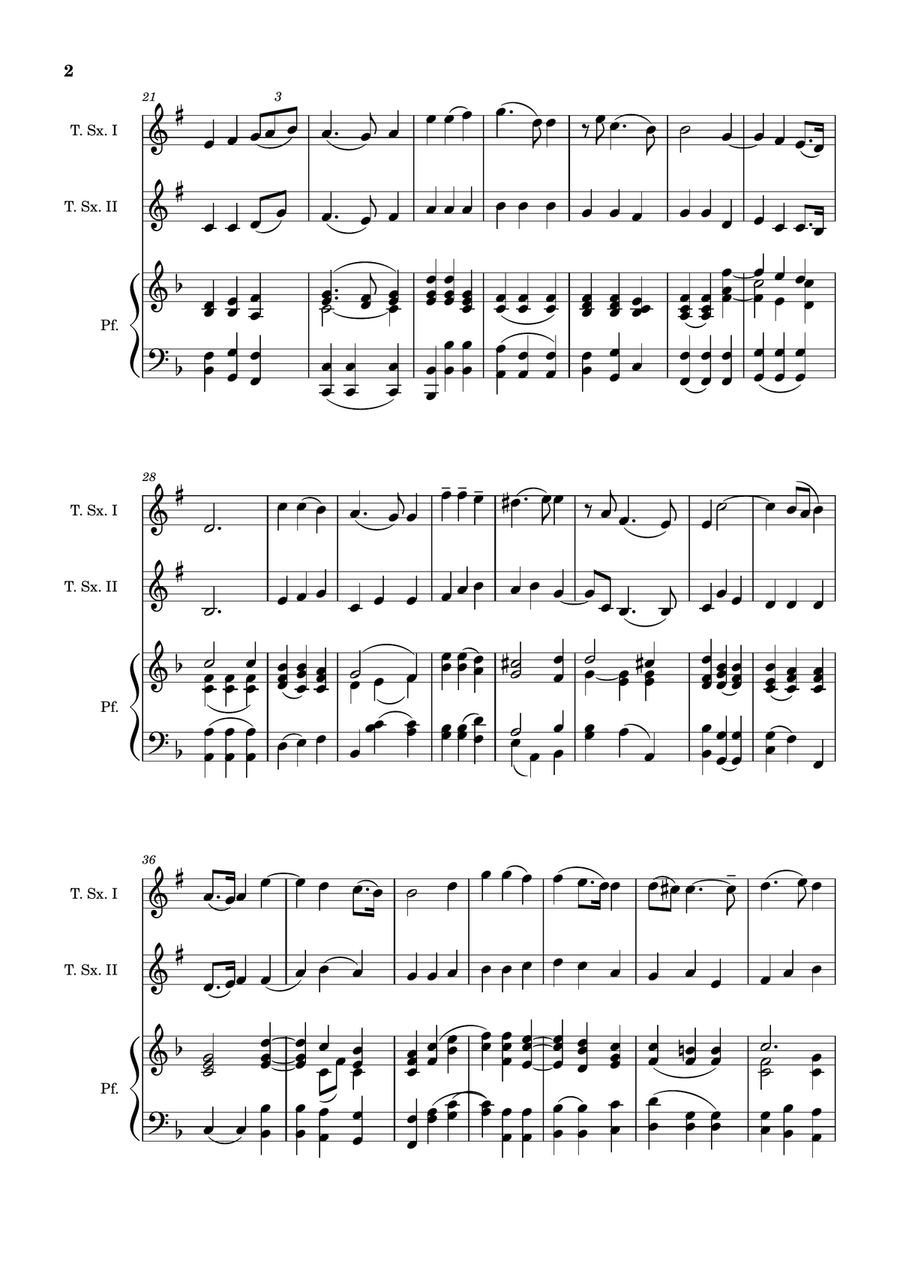 G. F. Händel – Largo from Xerxes, T. Sax. Duet and Piano. Score and Parts. by George Frideric Handel Woodwind Duet - Digital Sheet Music page 2