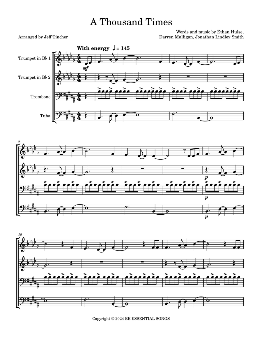A Thousand Times Brass Quartet - Digital Sheet Music page 2