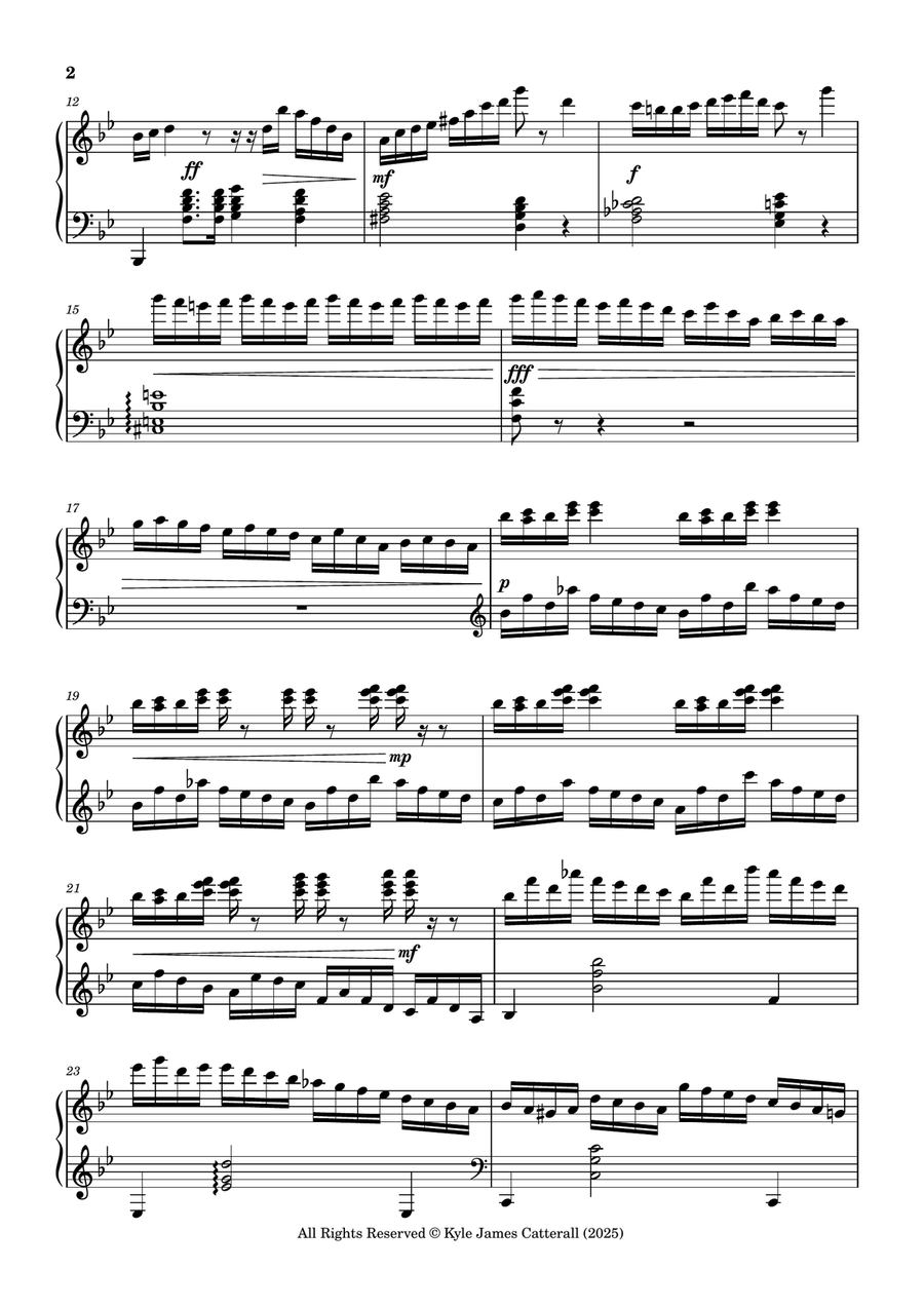 Prelude in Bb Major Piano Solo - Digital Sheet Music page 2