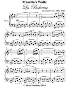 Musetta's Waltz La Boheme Easy Piano Sheet Music Combo Piano Method scores gallery preview page 3