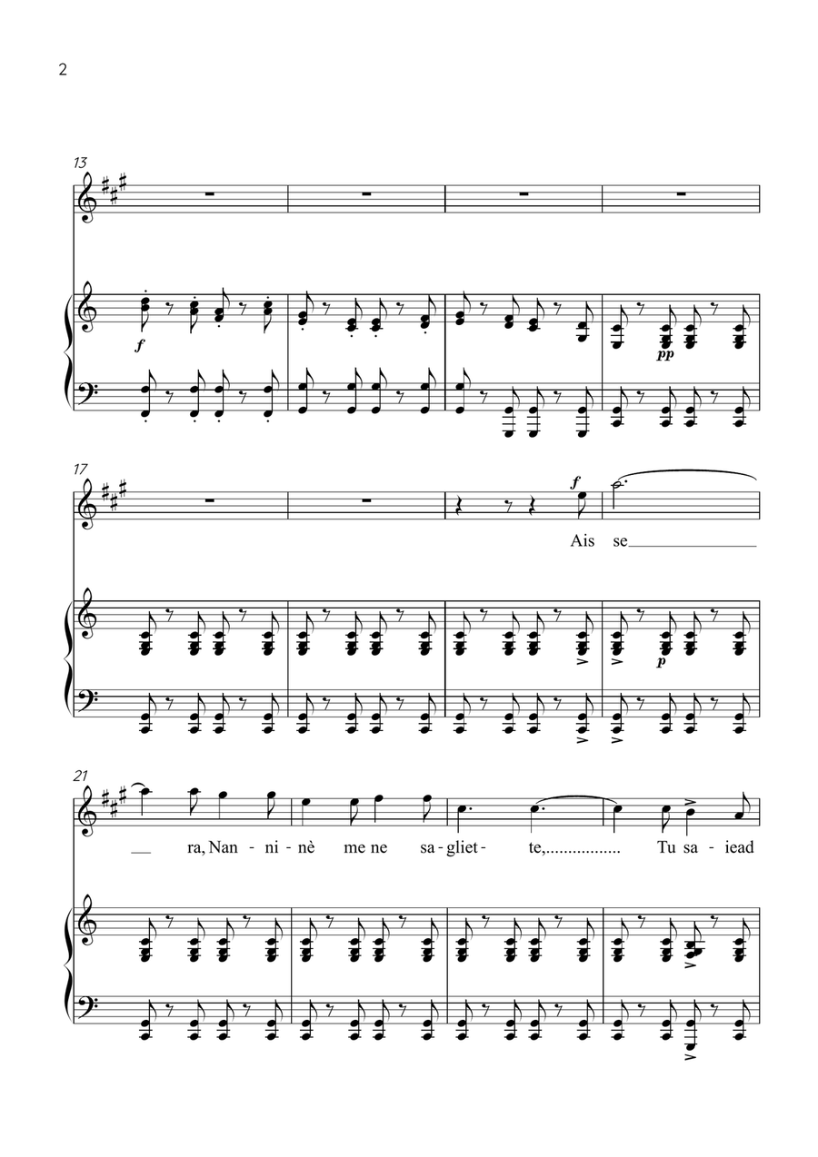 Funiculì, Funiculà - Alto Sax & Piano in C Major - Intermediate by Luigi Denza Alto Saxophone - Digital Sheet Music page 2