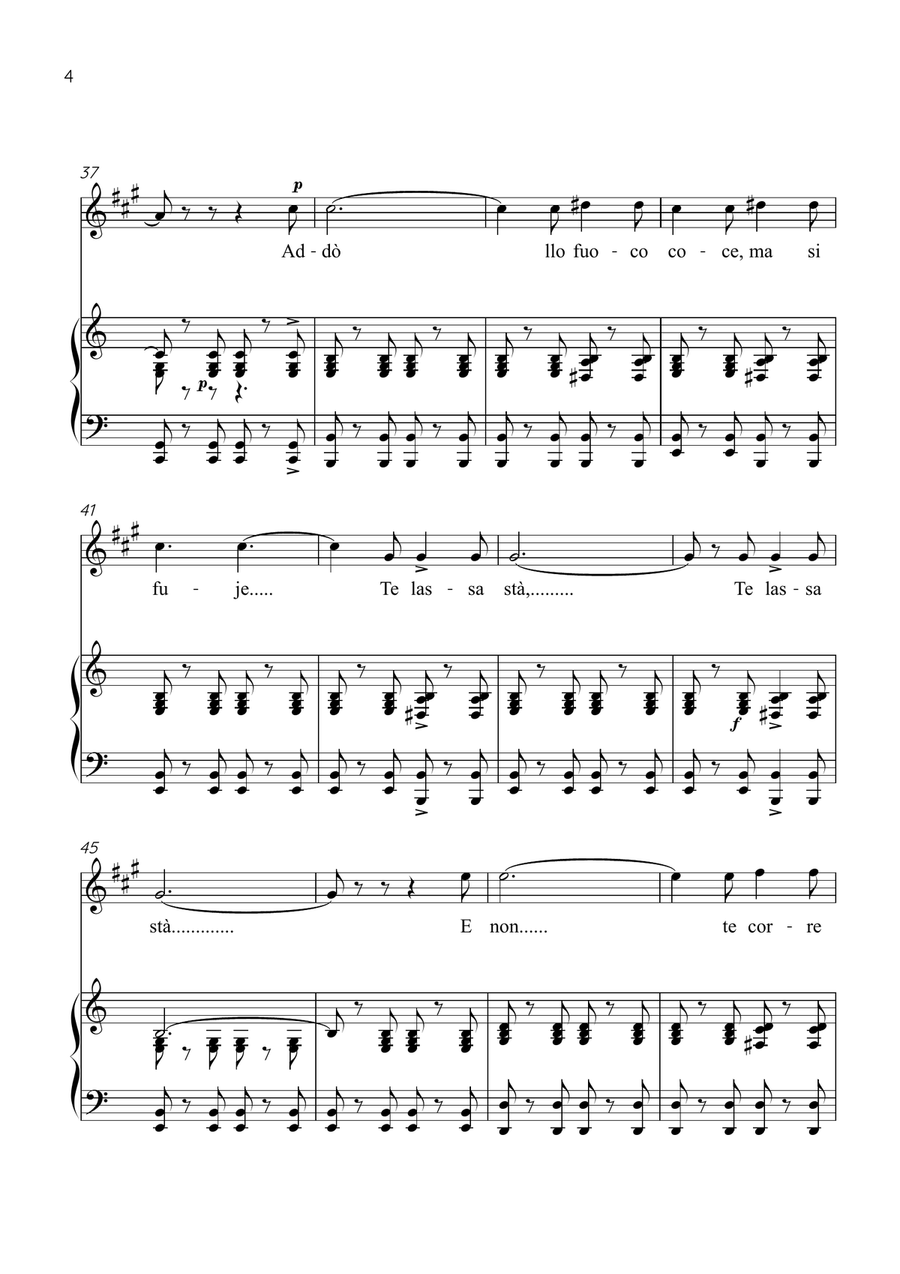Funiculì, Funiculà - Alto Sax & Piano in C Major - Intermediate by Luigi Denza Alto Saxophone - Digital Sheet Music page 4