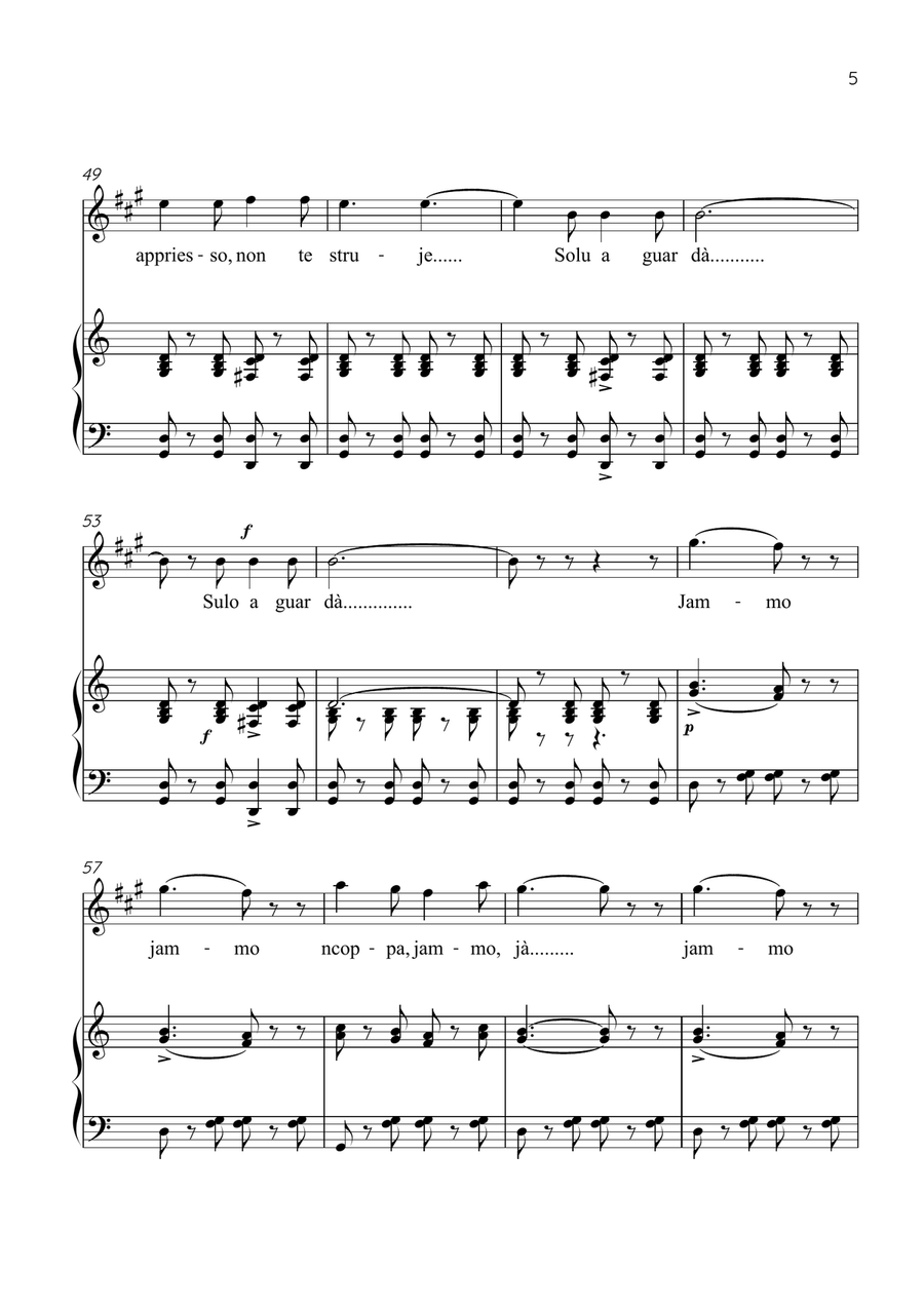 Funiculì, Funiculà - Alto Sax & Piano in C Major - Intermediate by Luigi Denza Alto Saxophone - Digital Sheet Music page 5