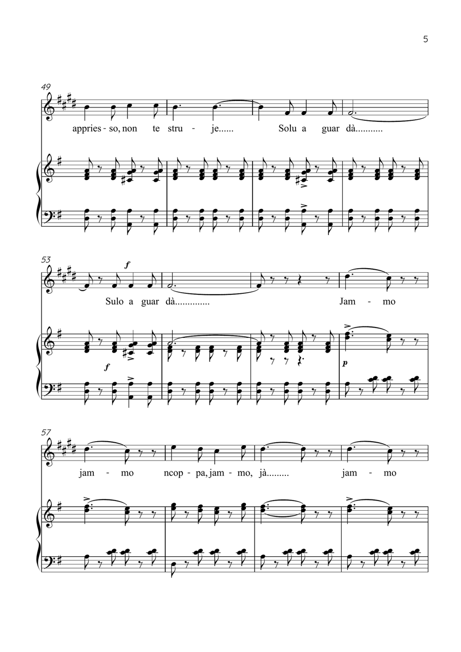 Funiculì, Funiculà - Alto Sax & Piano in G Major - Intermediate by Luigi Denza Alto Saxophone - Digital Sheet Music page 5