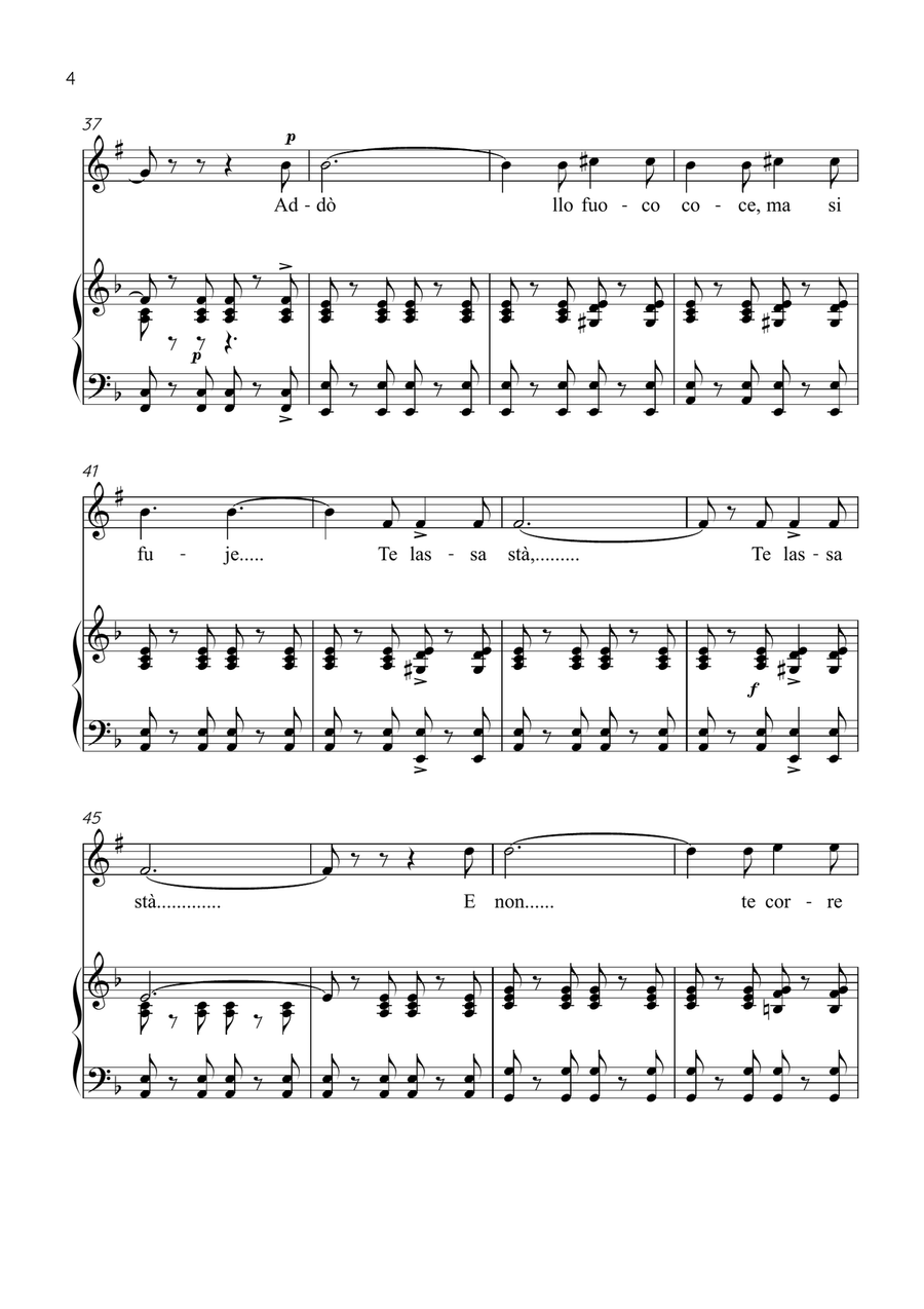 Funiculì, Funiculà - Clarinet & Piano in F Major - Intermediate by Luigi Denza Bass Clarinet - Digital Sheet Music page 4