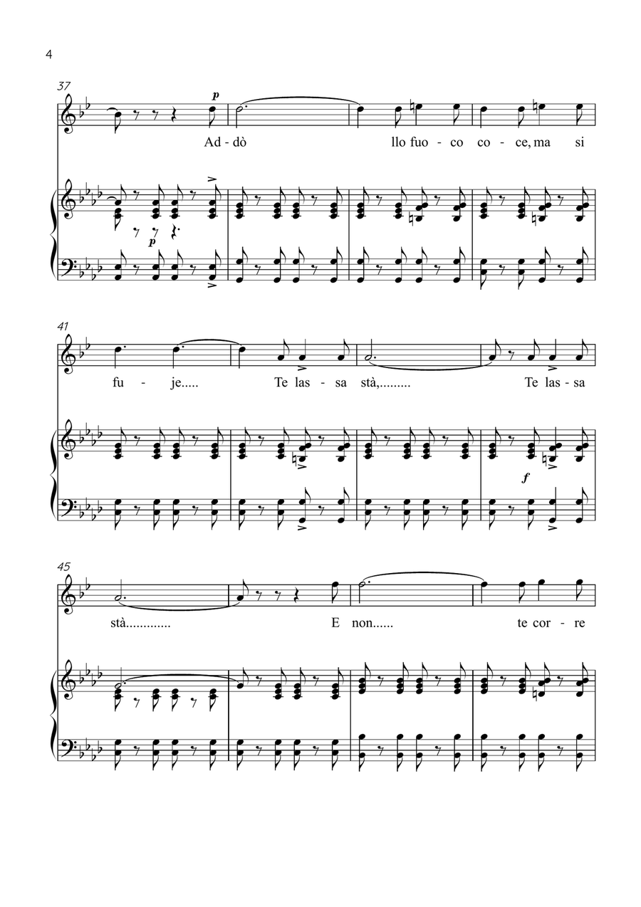 Funiculì, Funiculà - Clarinet & Piano in Ab Major - Intermediate by Luigi Denza Bass Clarinet - Digital Sheet Music page 4