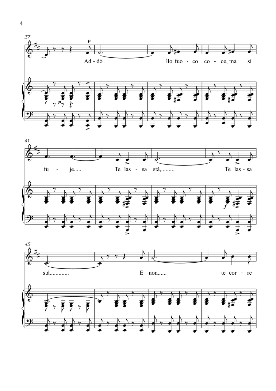 Funiculì, Funiculà - Clarinet & Piano in C Major - Intermediate by Luigi Denza Bass Clarinet - Digital Sheet Music page 4