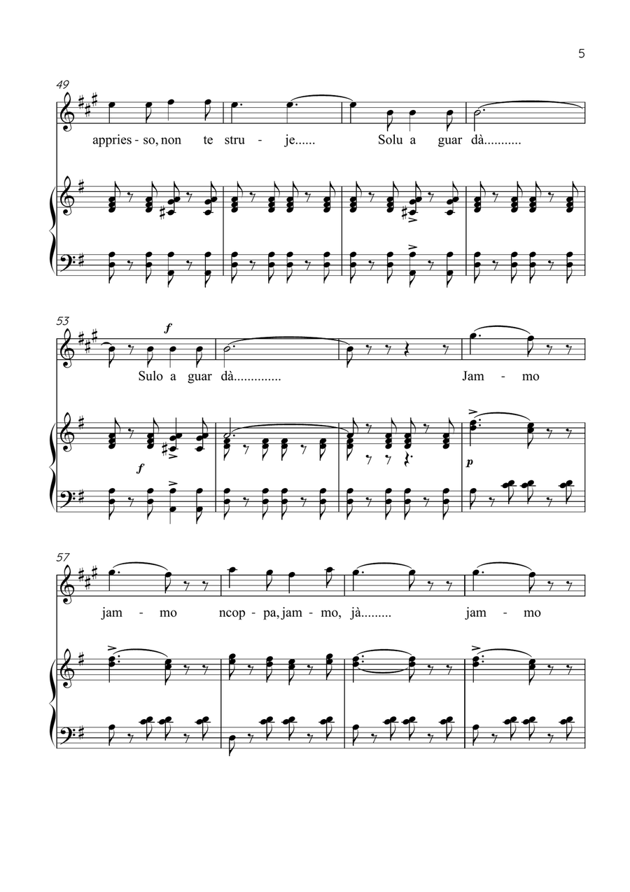 Funiculì, Funiculà - Clarinet & Piano in G Major - Intermediate by Luigi Denza Bass Clarinet - Digital Sheet Music page 5