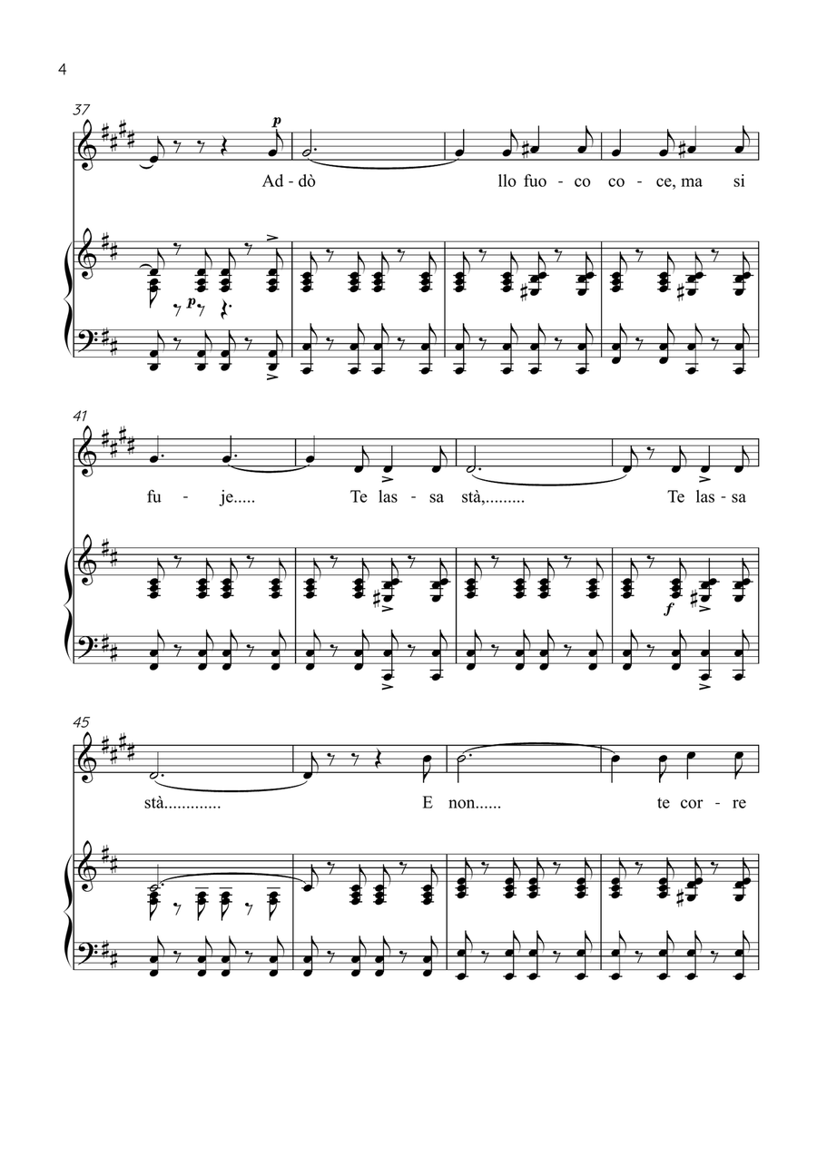 Funiculì, Funiculà - Clarinet & Piano in D Major - Intermediate by Luigi Denza Bass Clarinet - Digital Sheet Music page 4
