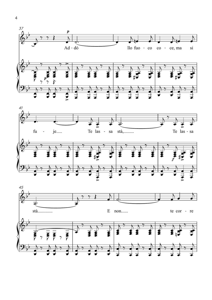 Funiculì, Funiculà - Flute & Piano in Bb Major - Intermediate by Luigi Denza Flute - Digital Sheet Music page 4