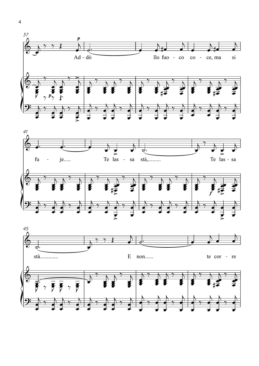 Funiculì, Funiculà - Flute & Piano in C Major - Intermediate by Luigi Denza Flute - Digital Sheet Music page 4