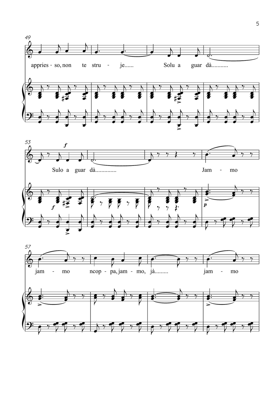 Funiculì, Funiculà - Flute & Piano in C Major - Intermediate by Luigi Denza Flute - Digital Sheet Music page 5