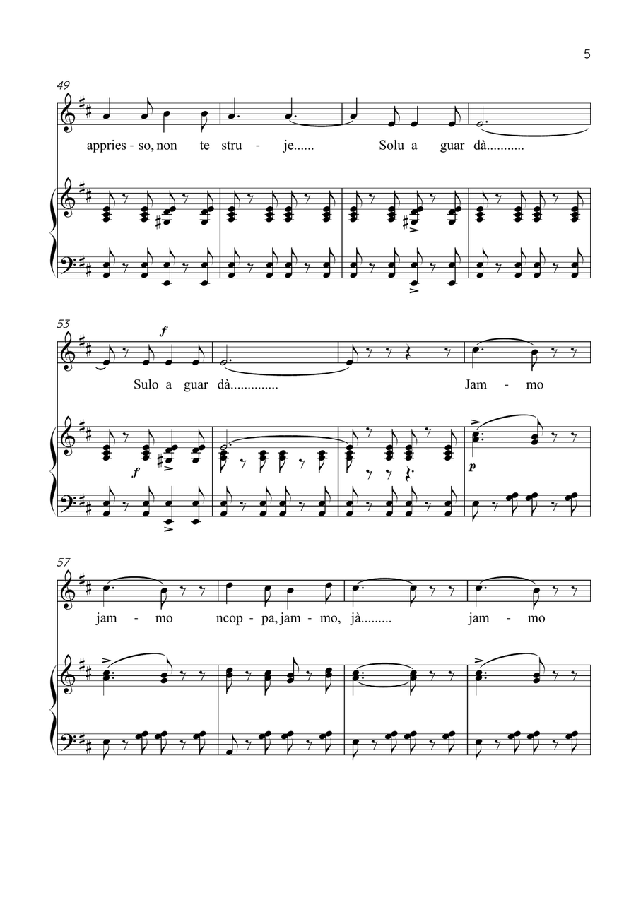 Funiculì, Funiculà - Flute & Piano in D Major - Intermediate by Luigi Denza Flute - Digital Sheet Music page 5