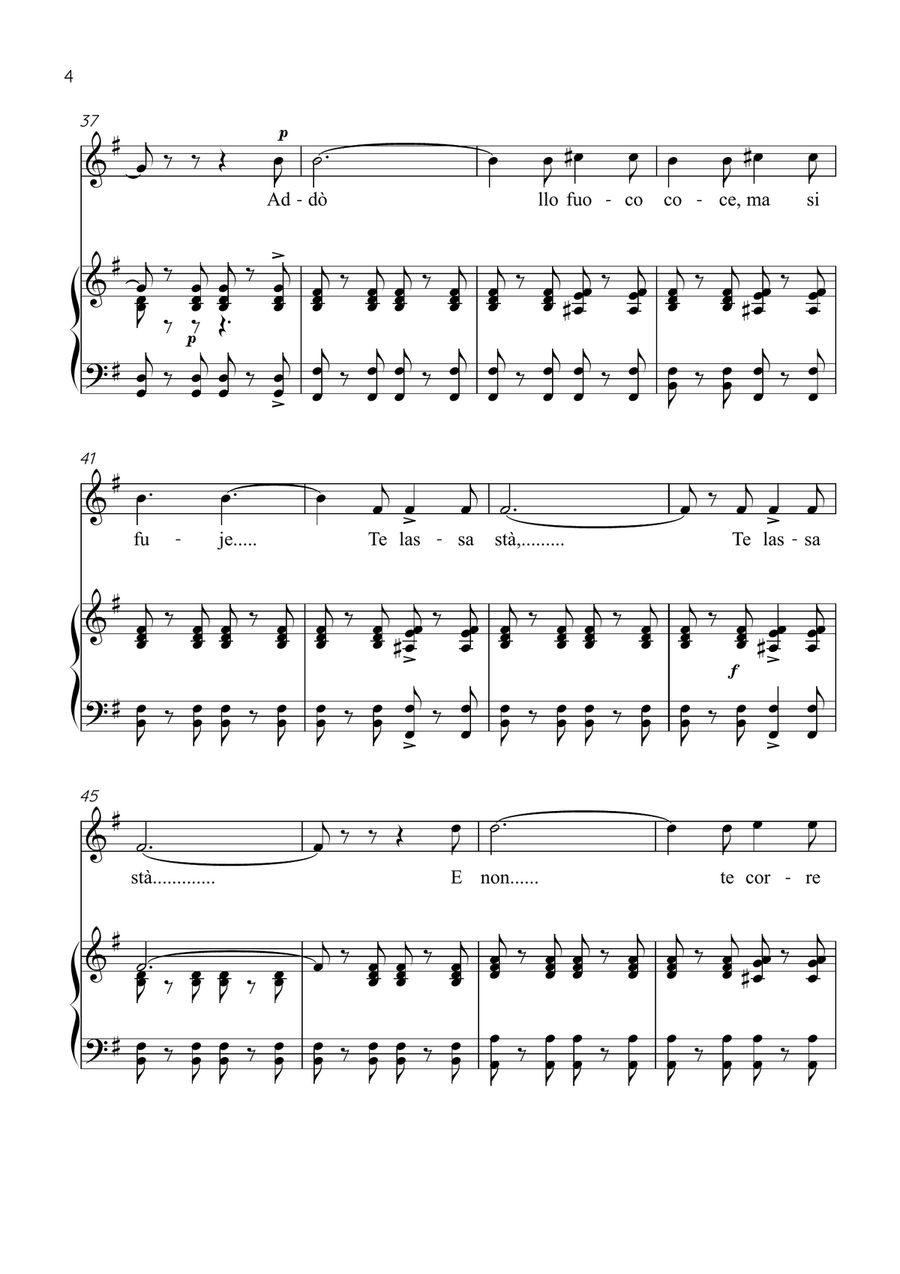 Funiculì, Funiculà - Flute & Piano in G Major - Intermediate by Luigi Denza Flute - Digital Sheet Music page 4