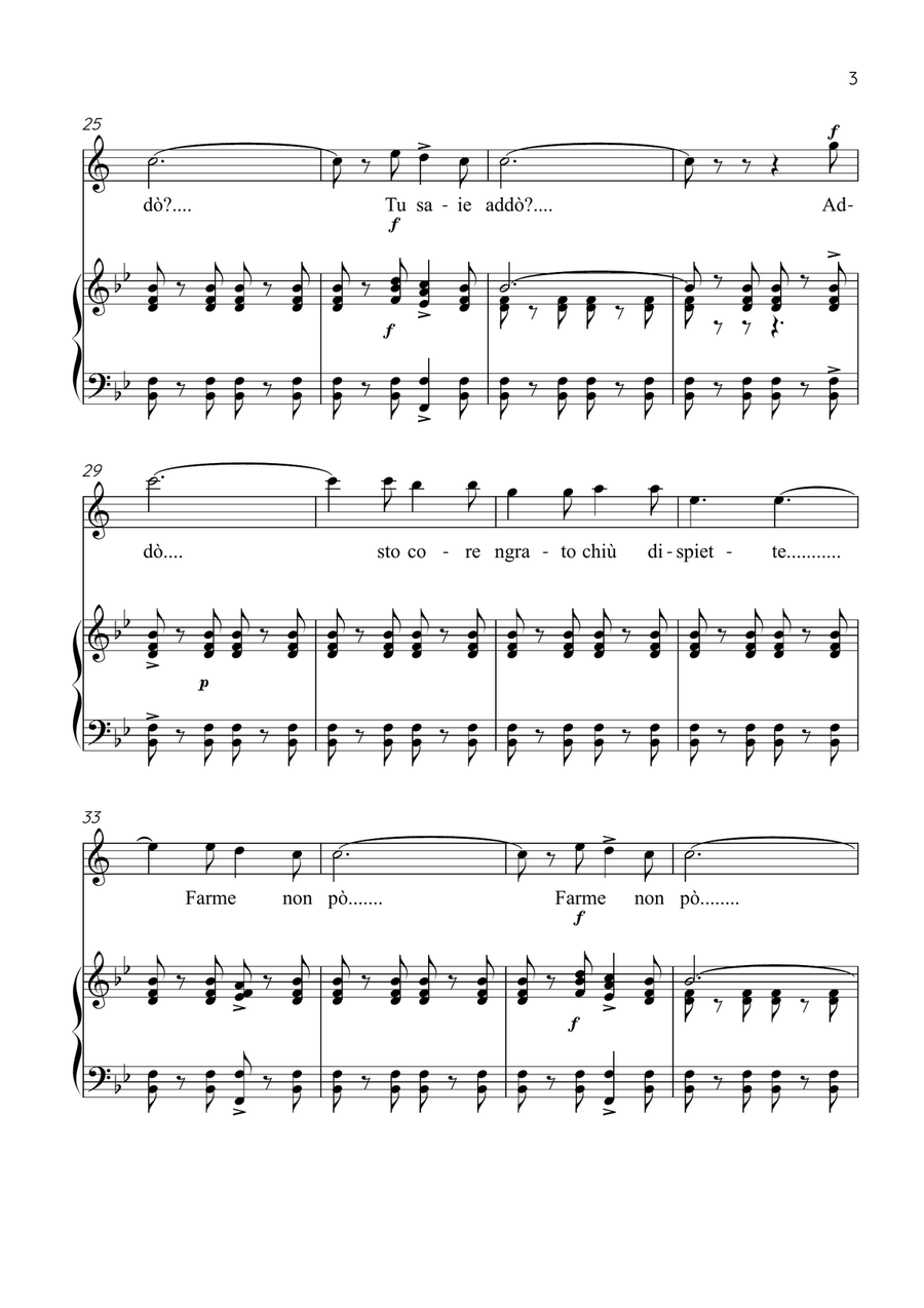 Funiculì, Funiculà - Trumpet & Piano in Bb Major - Intermediate by Luigi Denza B-Flat Trumpet - Digital Sheet Music page 3
