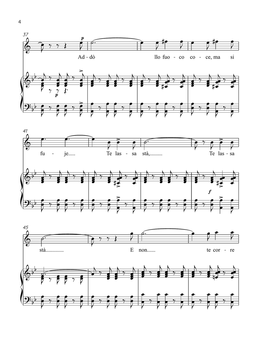 Funiculì, Funiculà - Trumpet & Piano in Bb Major - Intermediate by Luigi Denza B-Flat Trumpet - Digital Sheet Music page 4