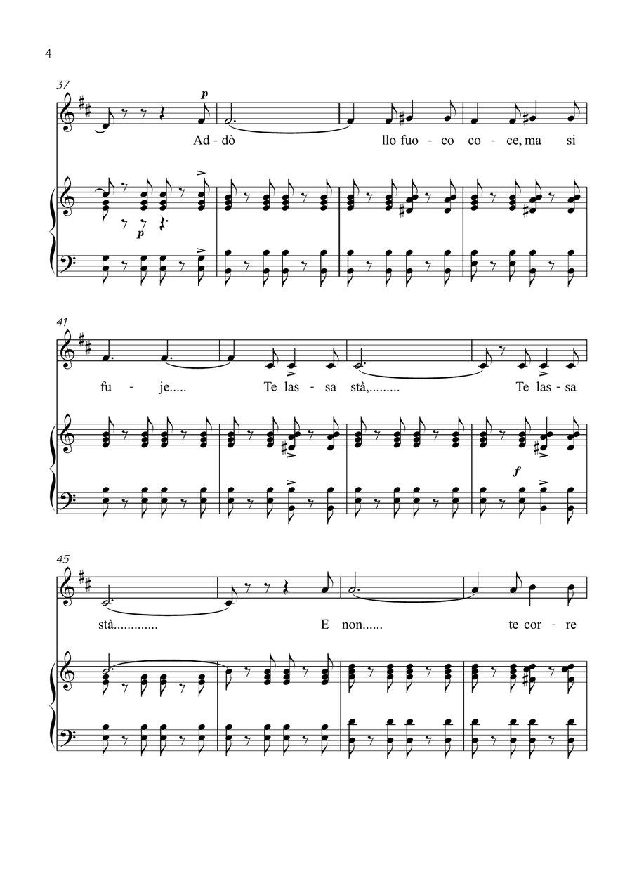 Funiculì, Funiculà - Trumpet & Piano in C Major - Intermediate by Luigi Denza B-Flat Trumpet - Digital Sheet Music page 4