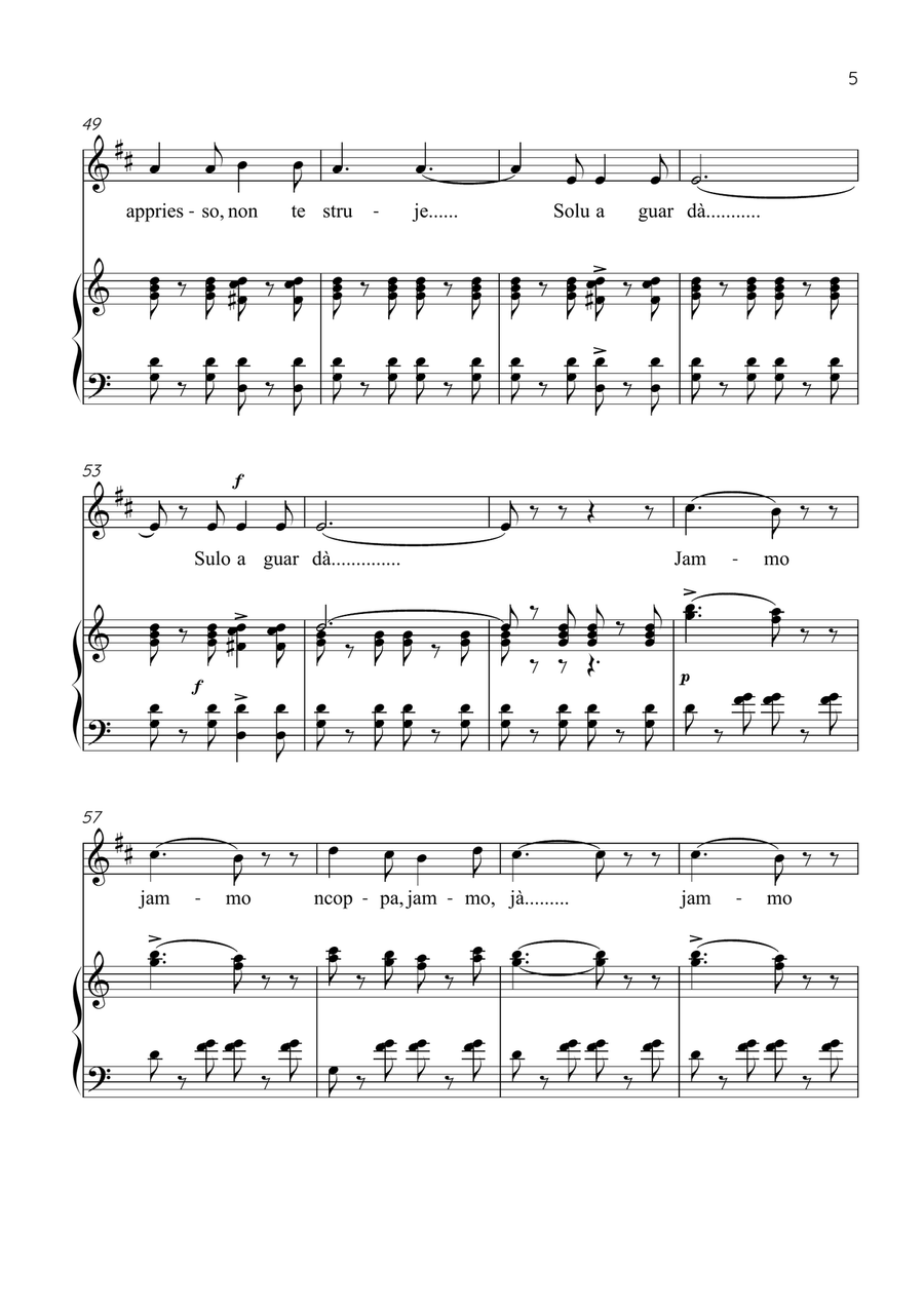 Funiculì, Funiculà - Trumpet & Piano in C Major - Intermediate by Luigi Denza B-Flat Trumpet - Digital Sheet Music page 5