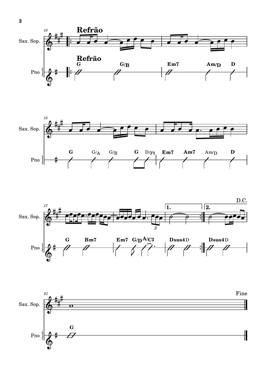Aquarela-Toquinho Soprano Saxophone - Digital Sheet Music page 2