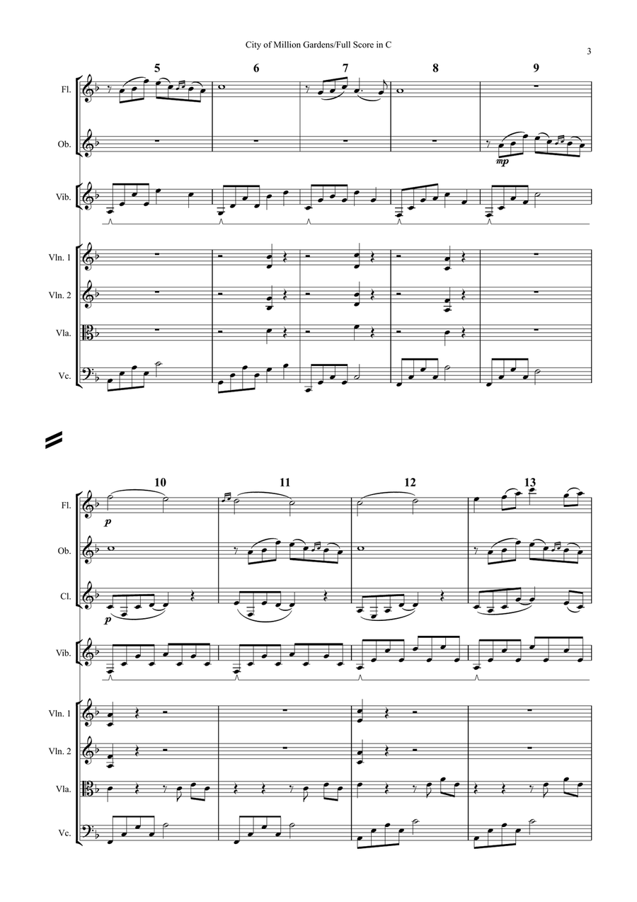 City Of Million Gardens for Chamber Orchestra (Score & Parts) Chamber Orchestra - Digital Sheet Music page 3