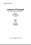 Lament Of Farewell for String Trio (Score & Parts)