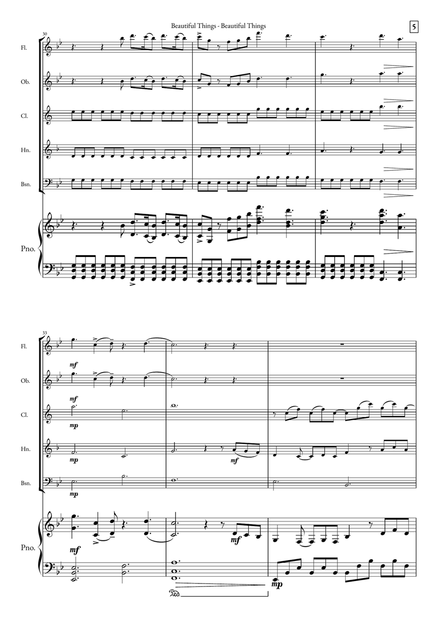 Beautiful Things Small Ensemble scores gallery preview page 5