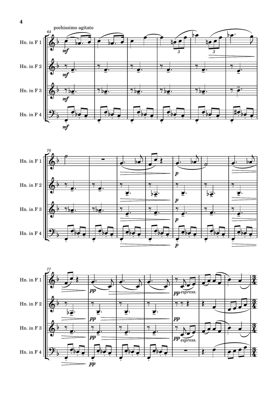 Andante cantabile Brass Quartet scores gallery preview page 4
