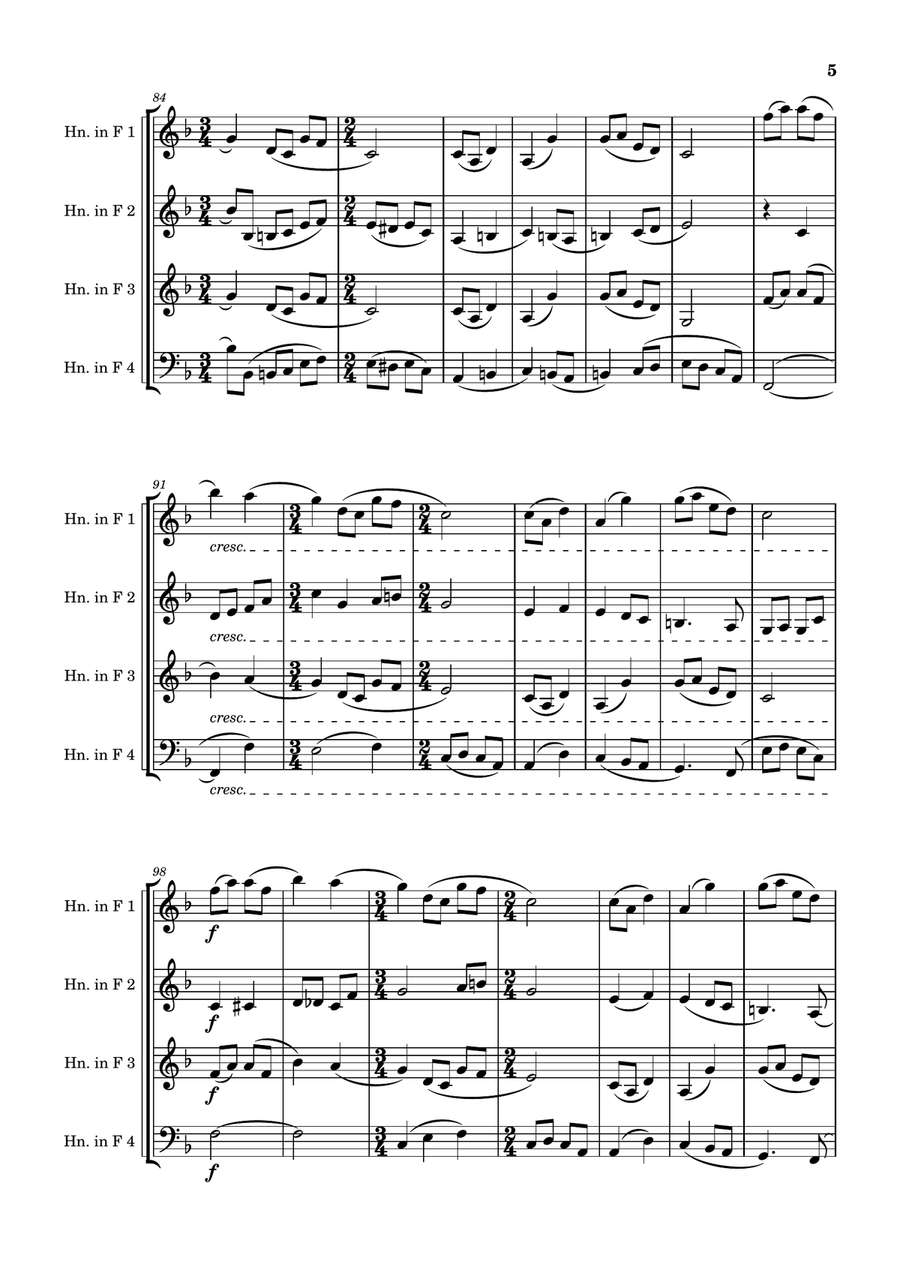 Andante cantabile Brass Quartet scores gallery preview page 5