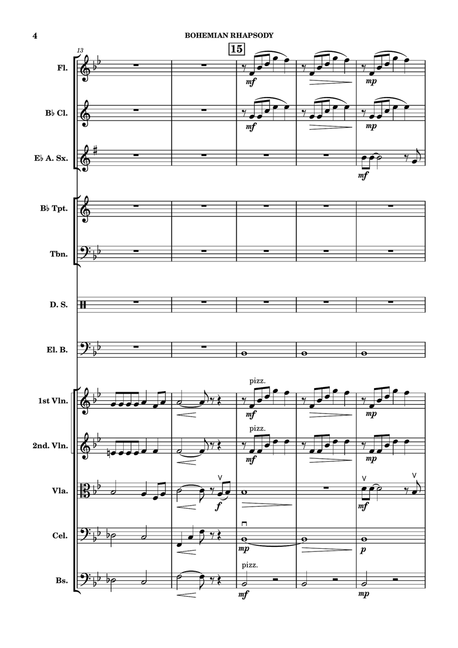 Bohemian Rhapsody by Queen Chamber Music - Digital Sheet Music page 4