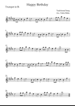 Happy Birthday Song (Easy Version) for Trumpet in Bb Solo