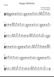 Happy Birthday Song (Easy Version) for Viola Solo