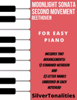 Moonlight Sonata Second Movement Easy Piano Sheet Music Combo